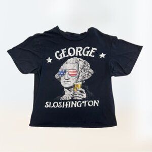 George Sloshington Washington 4th of July Men Funny American Unisex T-shirt M
